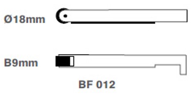 Kontaktarm 12 x 457 mm, gerade